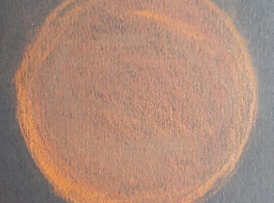 Orange red coloured moon